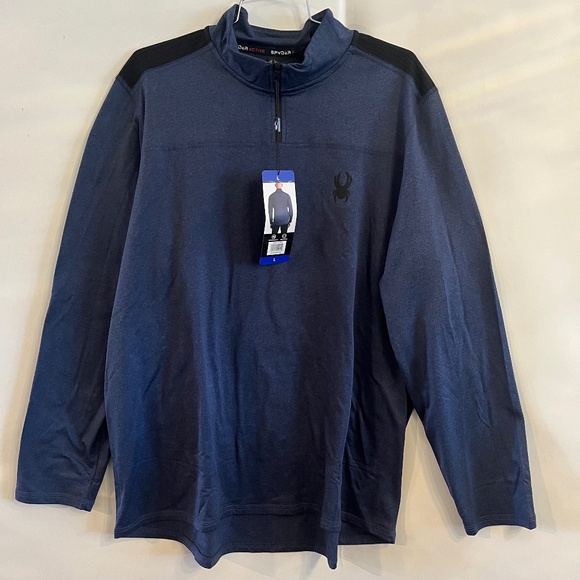 Spyder Active Men's Full Zip Jacket  Size L G Blue New with Tags - Picture 1 of 10